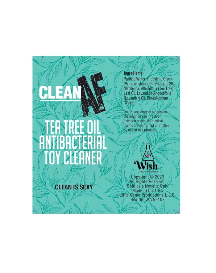 Little Genie Couples Clean AF Spray Tea Tree 2 Oz Sex Toy Cleaning Spray by Little Genie