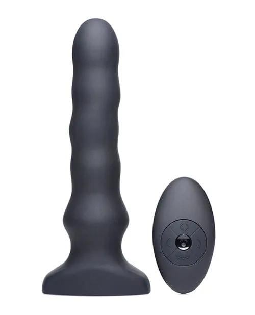 Thunderplugs Silicone Vibrating Squirming Plug Wremote Black XR Brands Anal