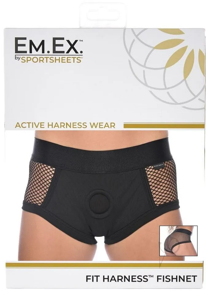EMEX Anal Em Ex Fit Harness Fishnet Sm Black