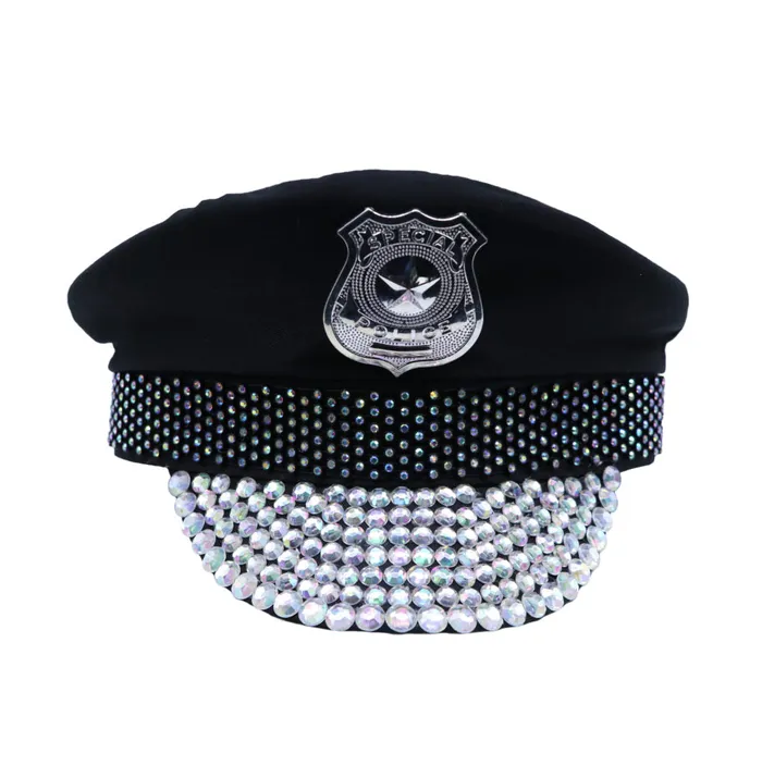 Bejeweled Cop Hat Western Fashion Vibrators