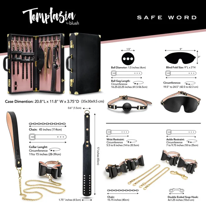 Blush Couples Temptasia Safe Word Bondage Kit
