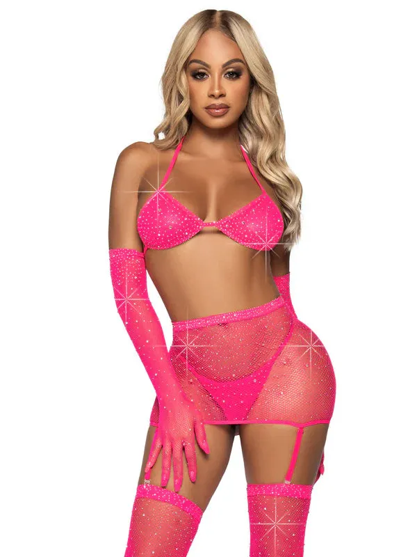 Leg Avenue Anal Risk Taker Rhinestone Bra Set