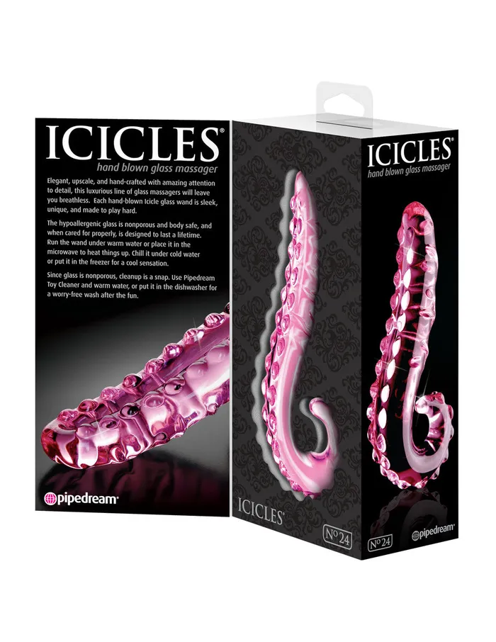 Pipedream Products Dildos Icicles No 24 Pink Tentacle GLASS DILDO