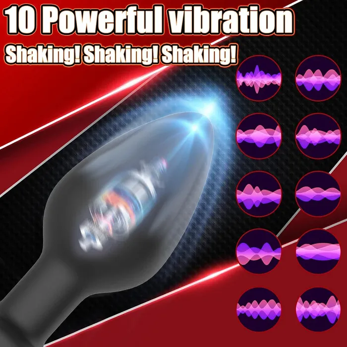 Wireless Anal Vibrator 10Mode Silicone Prostate Butt Plug Massager Romulus Anal