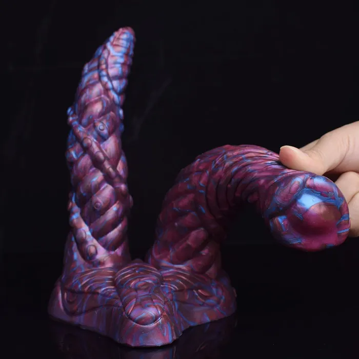 AELORIA Double Penetration Ribbed Demon Dildo DirtyToyz Female Sex Toys AELORIA Double Penetration Ribbed Demon Dildo DirtyToyz Female Sex Toys