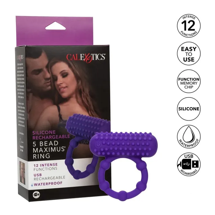 California Exotic Male Sex Toys 5 Bead Maximus Rechargeable Cock Ring