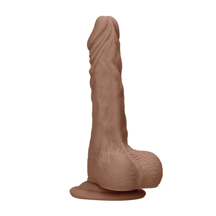 Dildos Shots Toys RealRock 7 Inch Dong With Testicles Flesh Tan