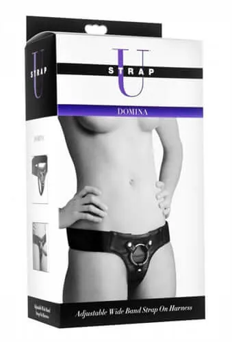 Domina Adjustable Wide Band Strap on Harness XR Brands Strap U Female Sex Toys