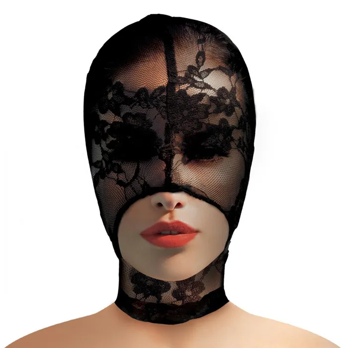 Lace Seduction Lace Bondage Hood Black XR Brands Couples