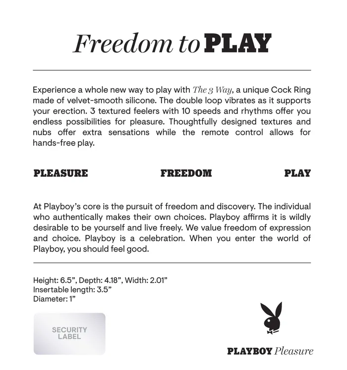 Male Sex Toys The 3 Way Cock Ring Black Playboy Male Sex Toys The 3 Way Cock Ring Black Playboy