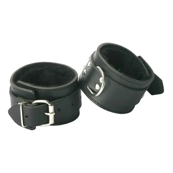 Restraints Strict Leather Fur Lined Ankle Bondage Cuffs Strict Leather