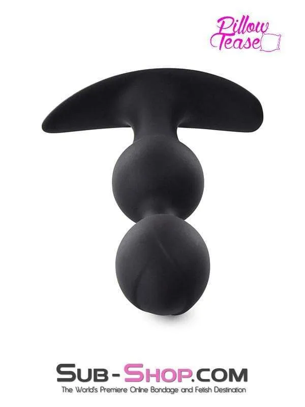 0783MSIS Sissy Submissive Double Bulb Black Silicone Anal Plug Moonwell Anal