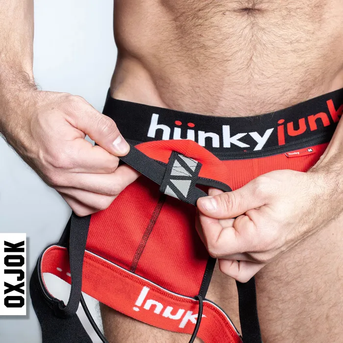 Anal OXJok Hunker ComfyPouch SliderStrap Jock Red Hot Medium
