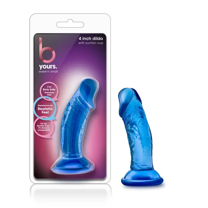 Blush Dildos B Yours Sweet n Small 4 Inch Dildo With Suction Cup Blue Blush Dildos B Yours Sweet n Small 4 Inch Dildo With Suction Cup Blue