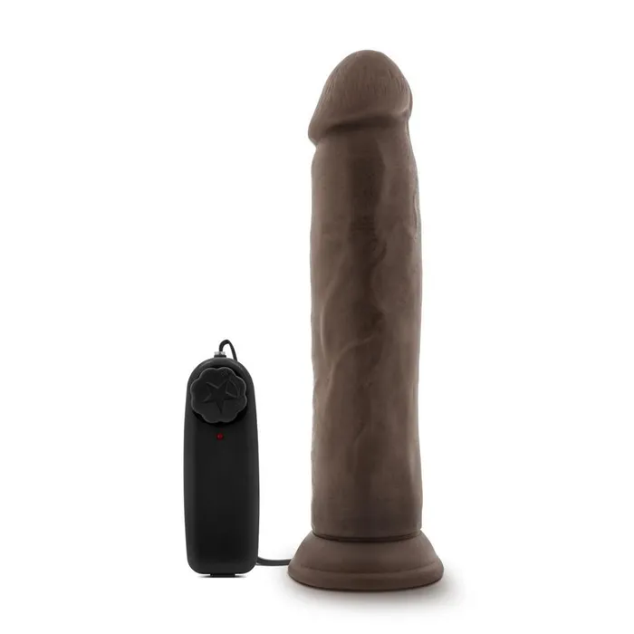 Blush Female Sex Toys Dr Skin Dr Throb 95 Inch Vibrating Realistic Cock With Suction Cup Chocolate