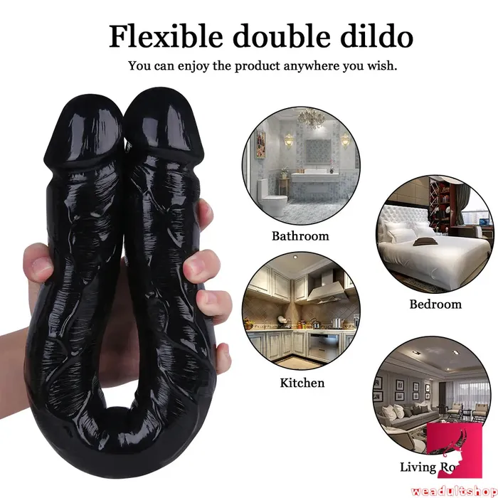 Female Sex Toys weadultshop 1811in Long Skinny Dildo Smooth Double Soft Silicone Kiss Sex Toy