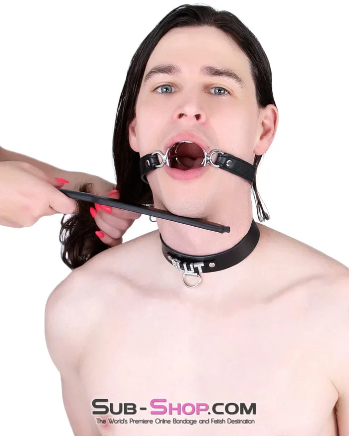 Male Sex Toys Idea 8960DL Ring My Bell Metal Ring Gag with Tongue Depressor Ring