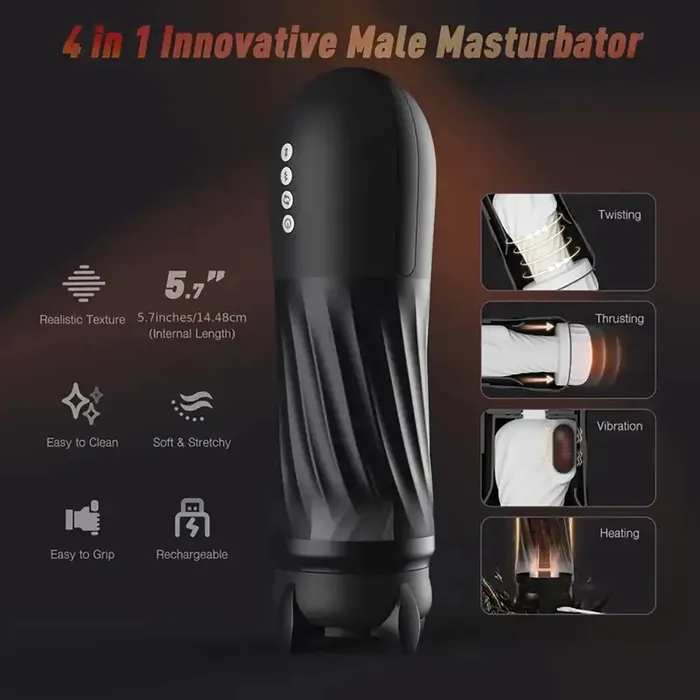 Male Sex Toys Steelcan 3 in 1 Thrusting Vibrating Automatic Male Masturbator Weadultshop