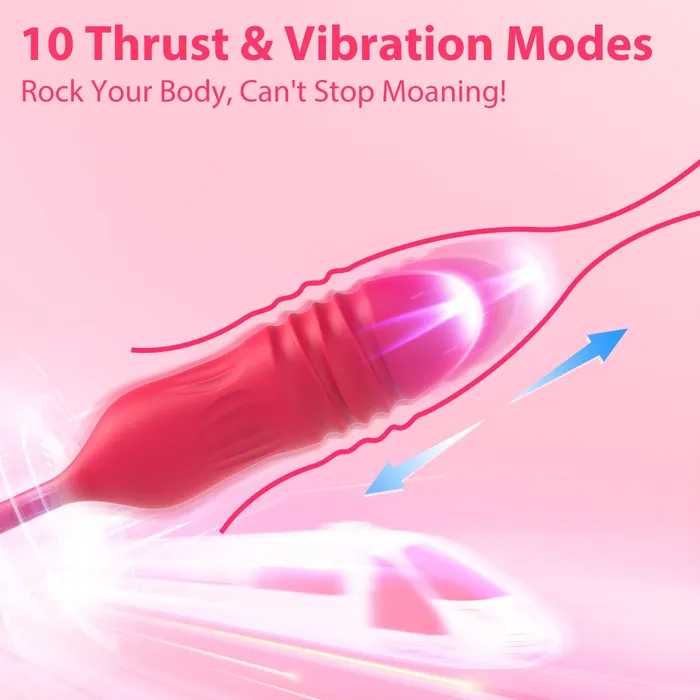 Lurevibe Couples Lurevibe Rose Female Tongue Licking Egg Jumping Telescopic Masturbation Device Doubleheaded Vibrating Sex Toy