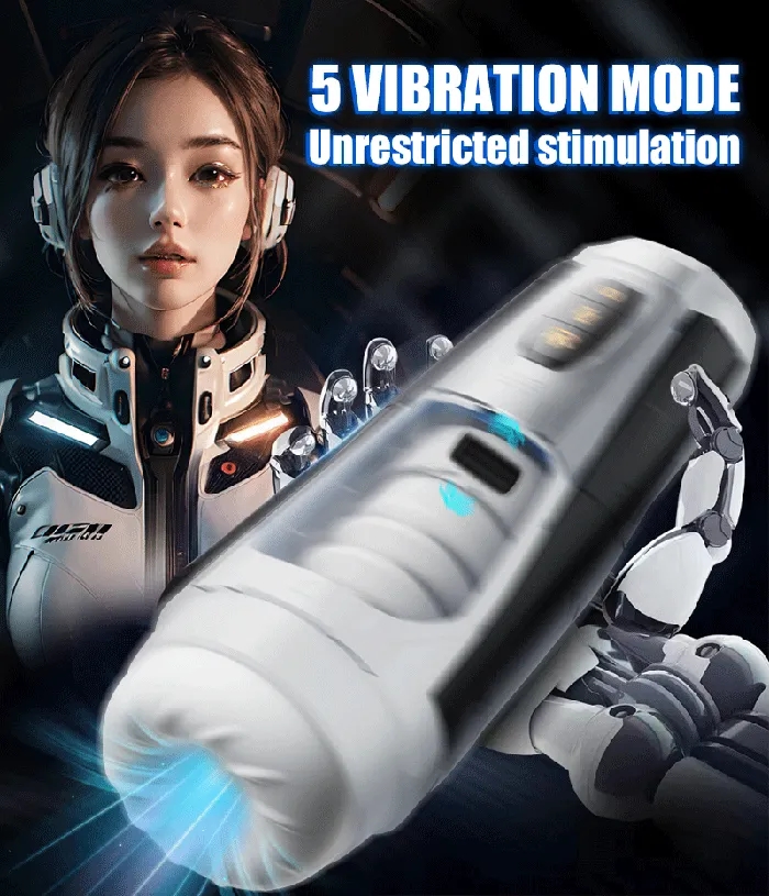 Lurevibe Male Sex Toys Lurevibe Mecha Warrior Fully Automatic Aircraft Cup Male Telescopic Sucking And Pronouncing Masturbation Device